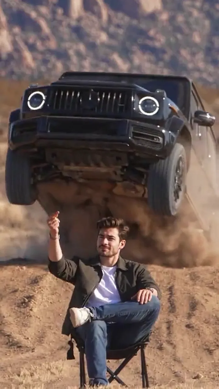 Night 4x4 car jump template